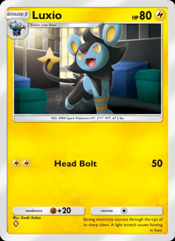 Luxio card in English
