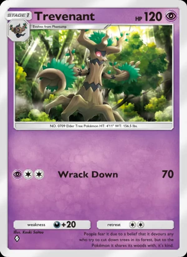 Trevenant card in English