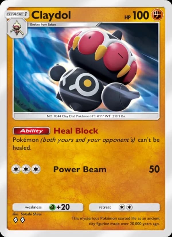 Claydol card in English