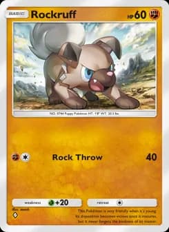 Rockruff card in English
