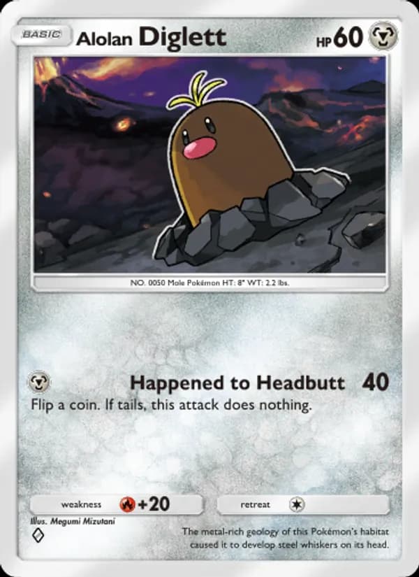 Alolan Diglett card in English