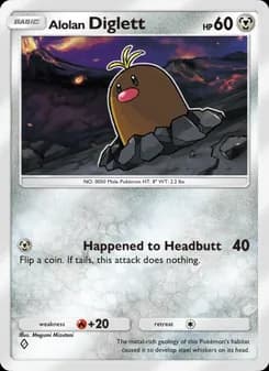 Alolan Diglett card in English