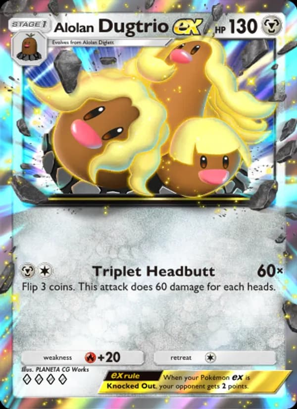 Alolan Dugtrio ex card in English