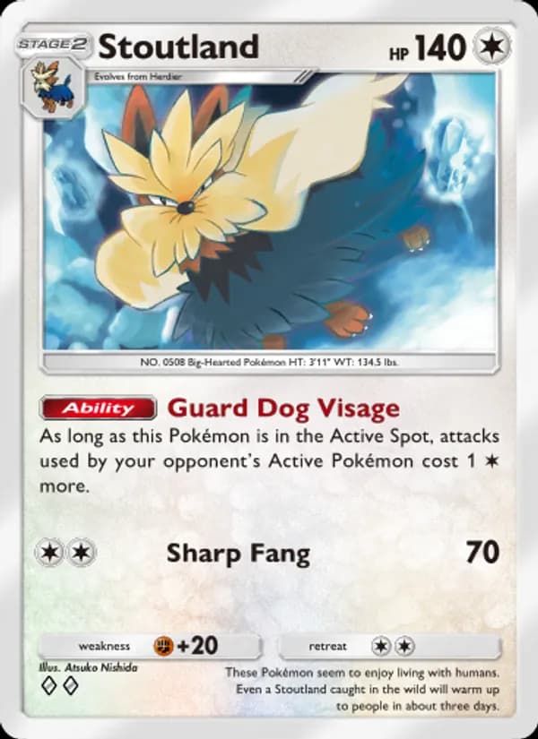 Stoutland card in English