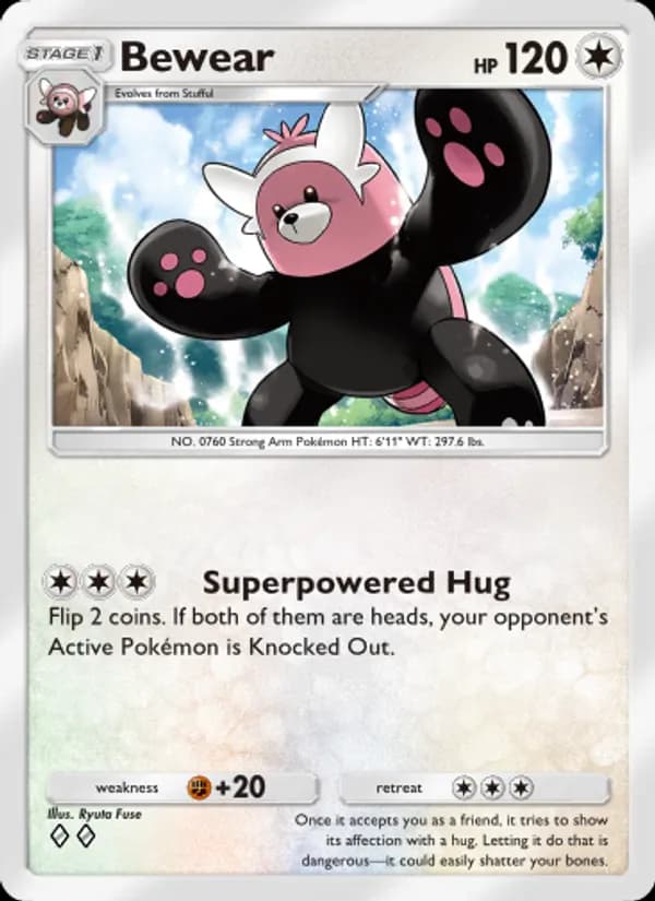 Bewear card in English