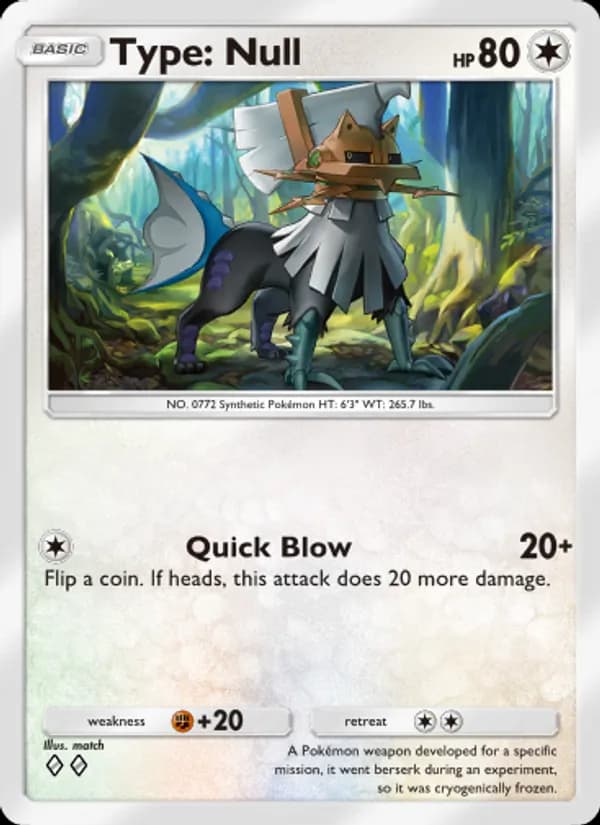 Type: Null card in English