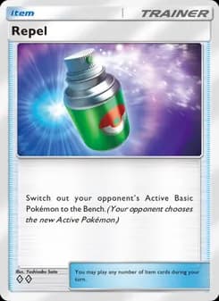 Repel card in English