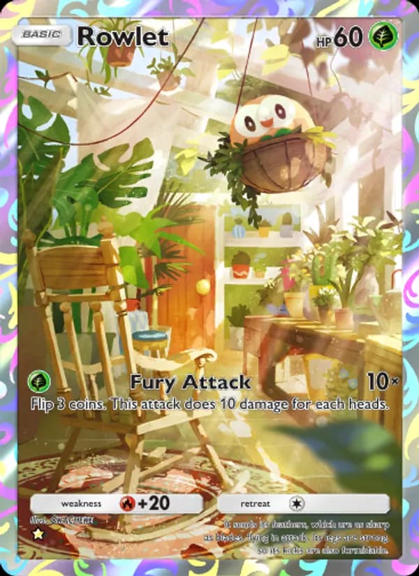 Rowlet card in English