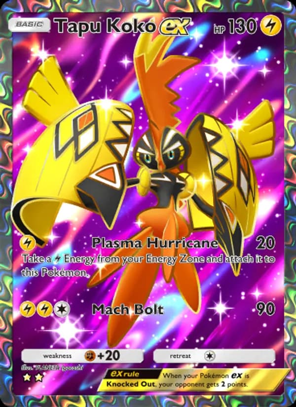Tapu Koko ex card in English
