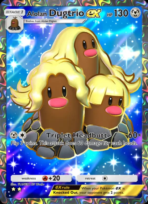 Alolan Dugtrio ex card in English