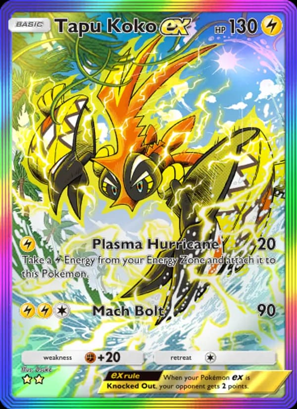 Tapu Koko ex card in English