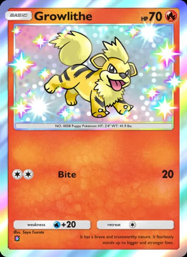 Growlithe card in English