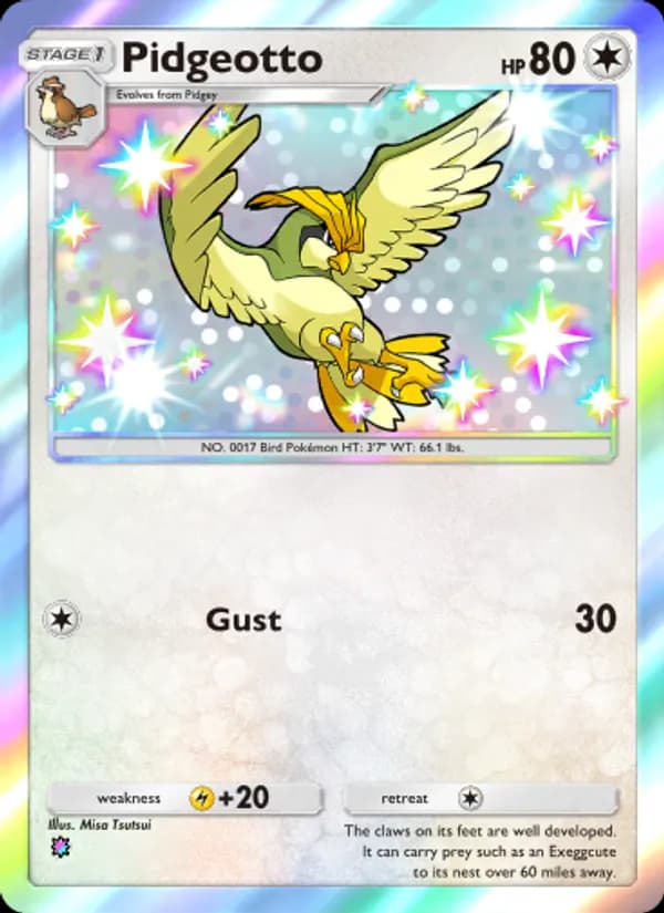 Pidgeotto card in English