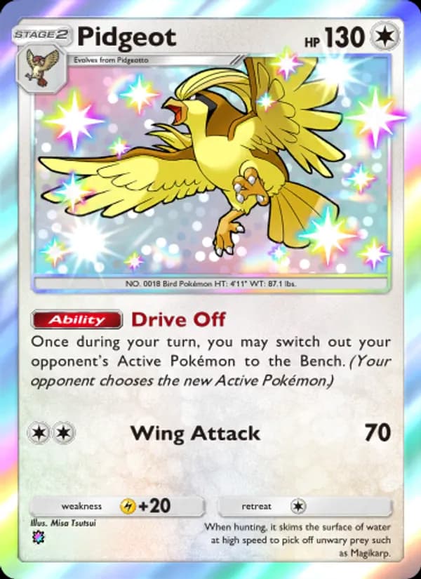 Pidgeot card in English
