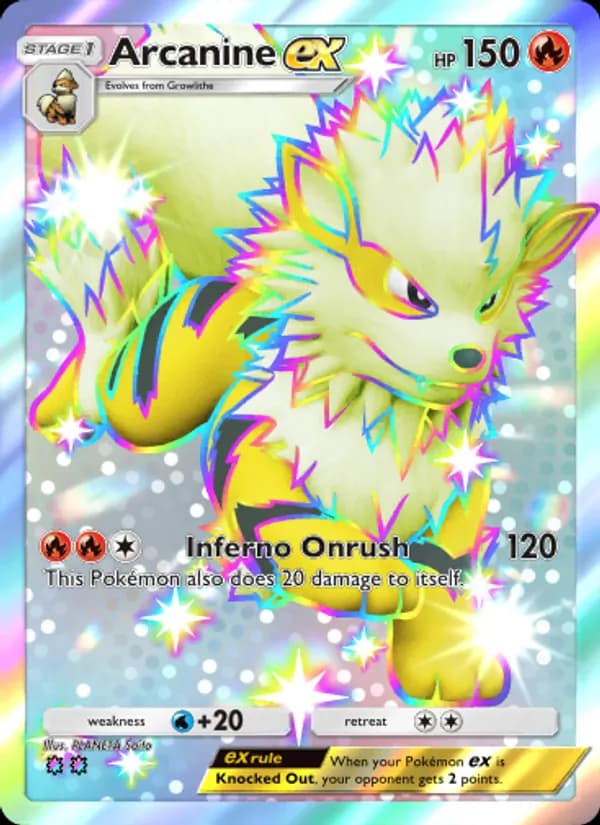 Arcanine ex card in English