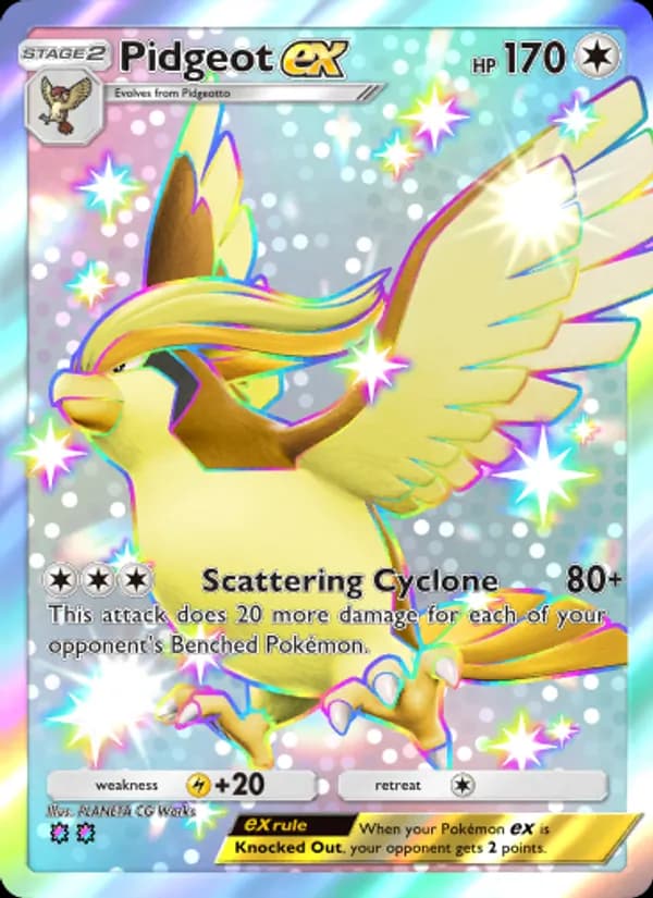 Pidgeot ex card in English