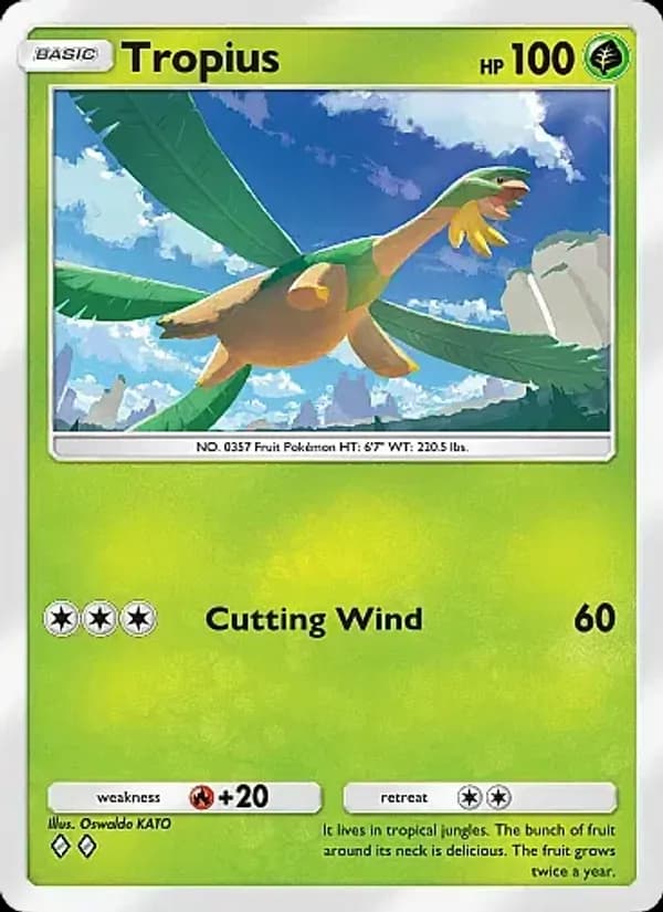 Tropius card in English