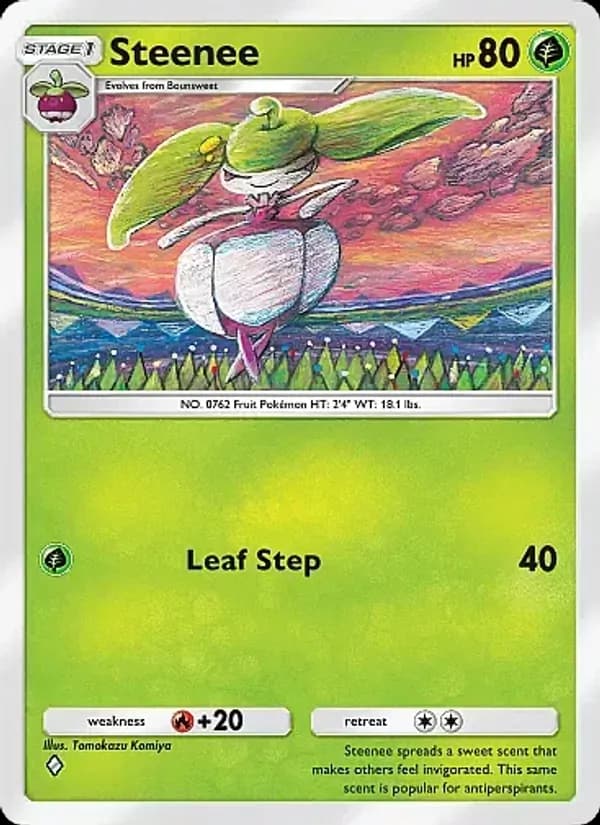 Steenee card in English