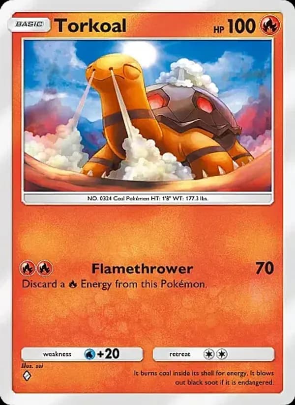 Torkoal card in English