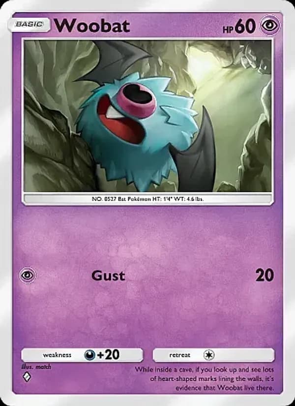 Woobat card in English