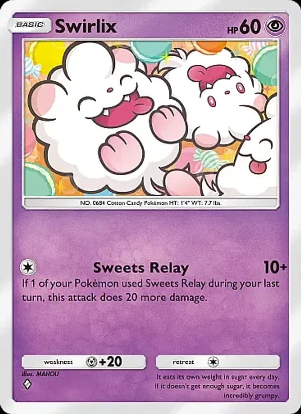 Swirlix card in English