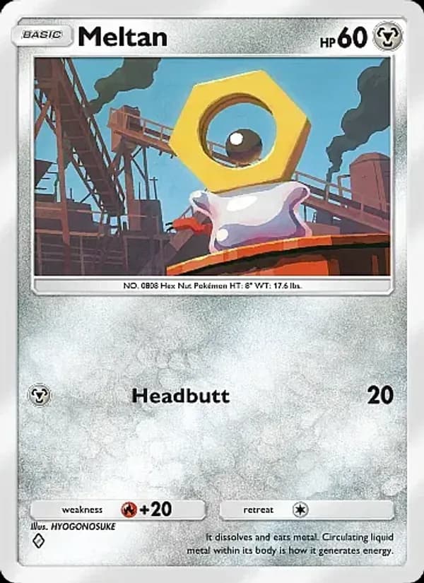 Meltan card in English