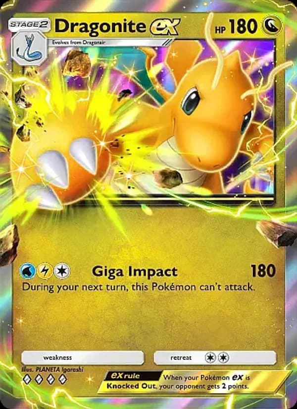 Dragonite ex card in English