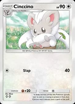 Cinccino card in English