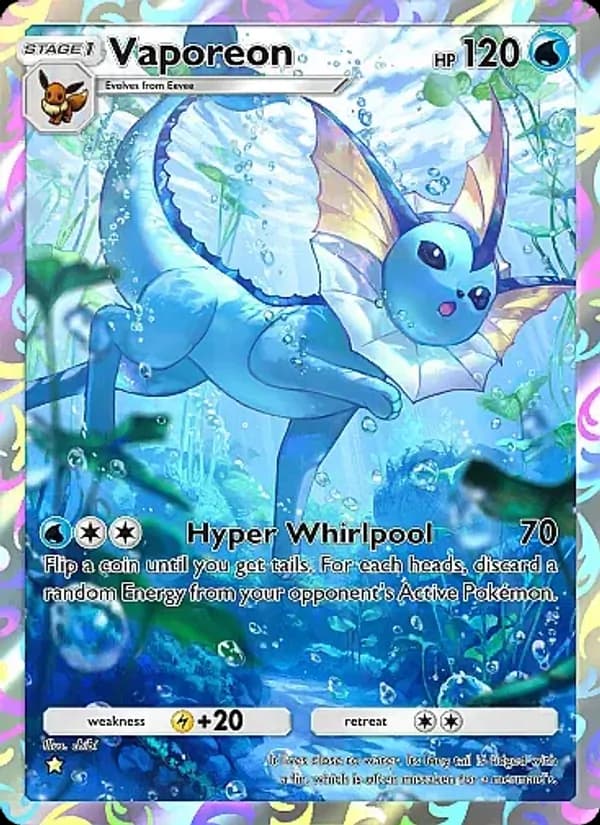 Vaporeon card in English