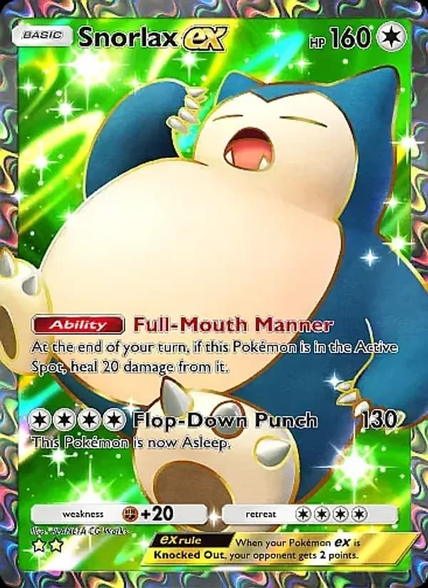 Snorlax ex card in English
