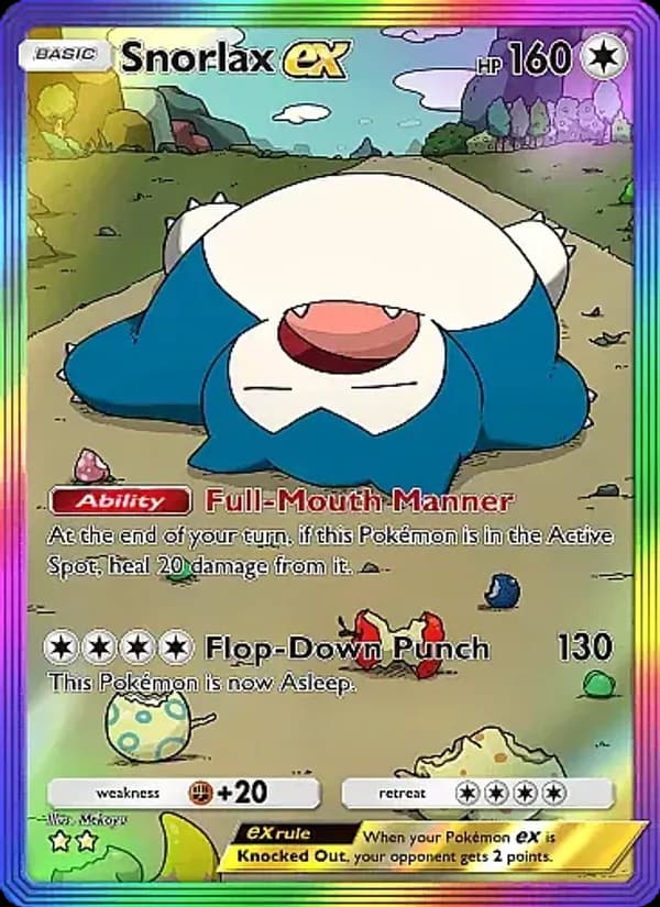 Snorlax ex card in English