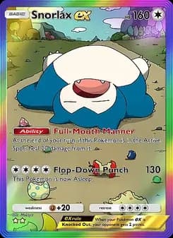 Snorlax ex card in English
