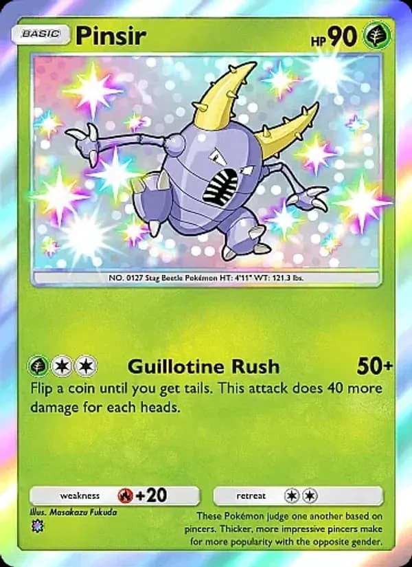 Pinsir card in English