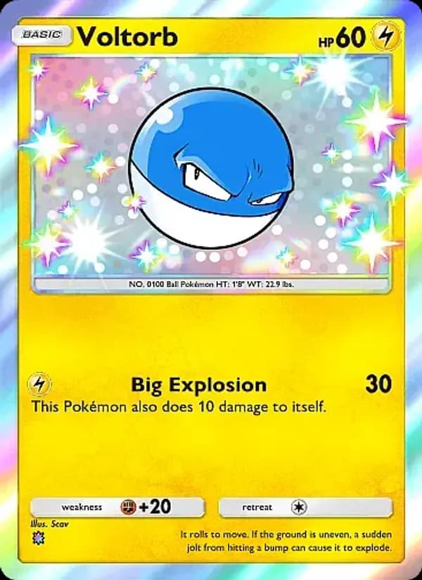 Voltorb card in English
