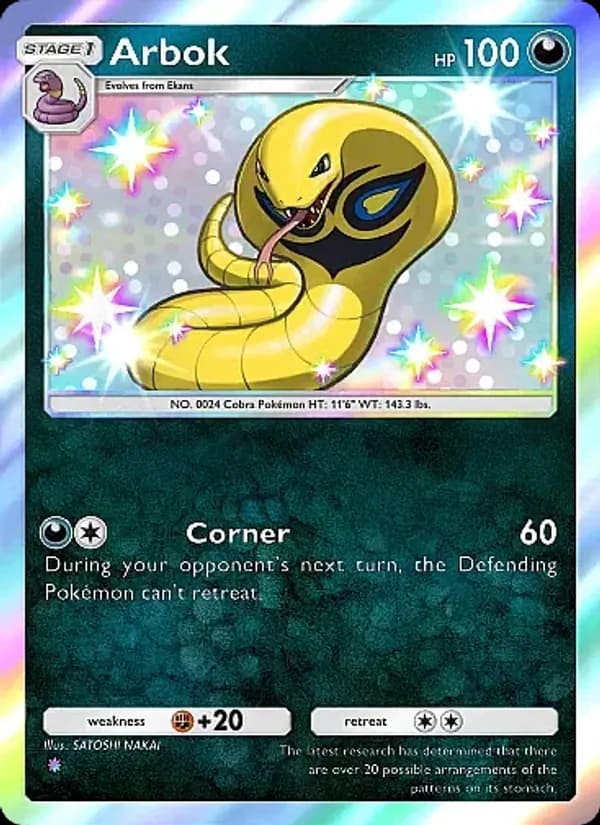 Arbok card in English