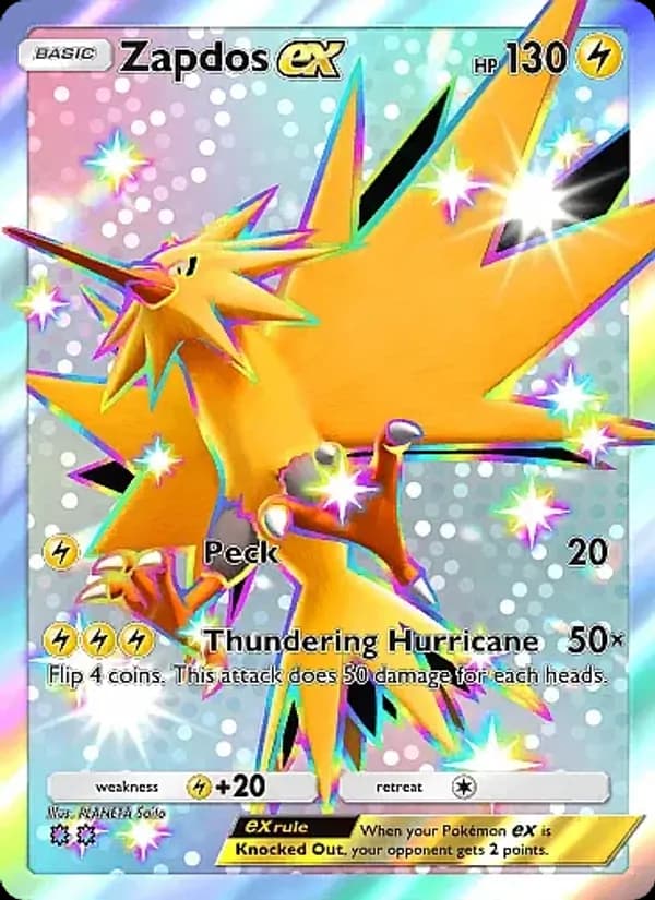 Zapdos ex card in English