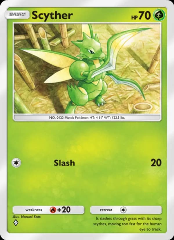 Scyther card in English