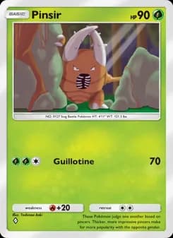 Pinsir card in English