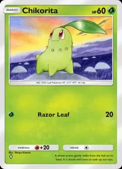 Chikorita card in English