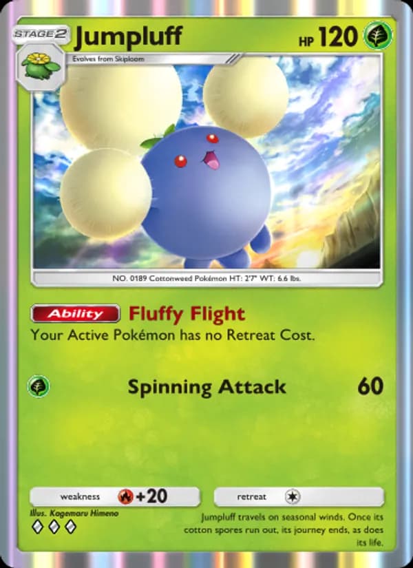 Jumpluff card in English