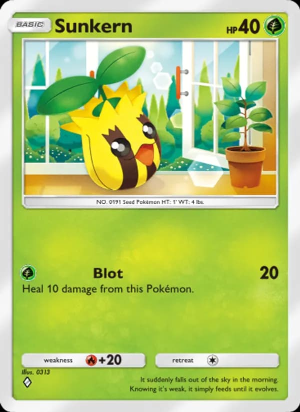 Sunkern card in English