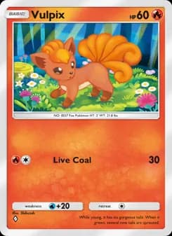 Vulpix card in English
