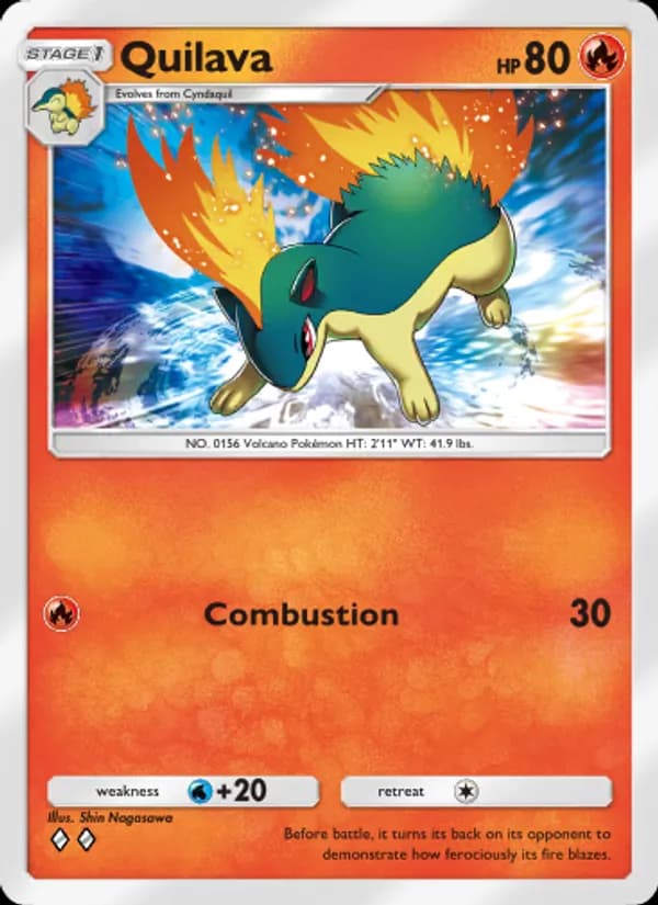 Quilava card in English
