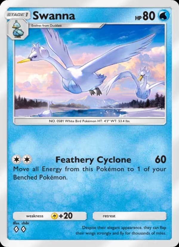 Swanna card in English