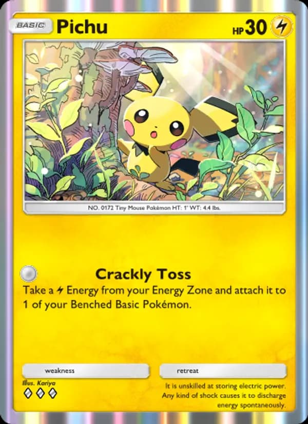 Pichu card in English