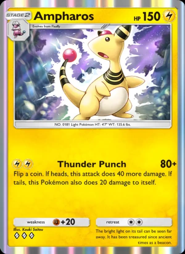 Ampharos card in English