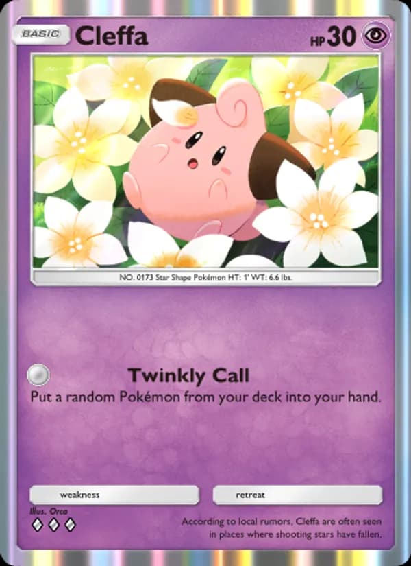 Cleffa card in English
