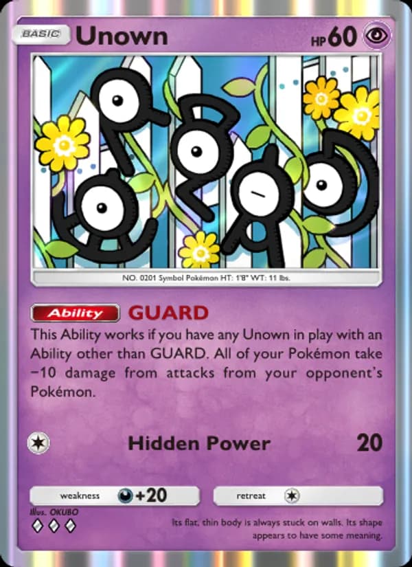 Unown card in English