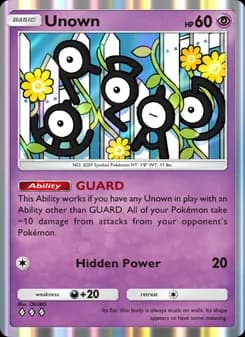 Unown card in English