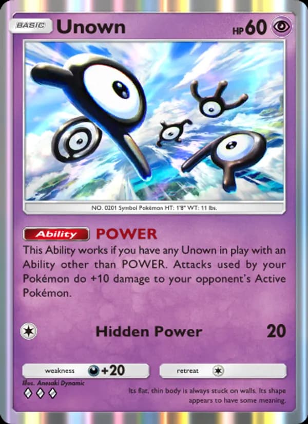 Unown card in English